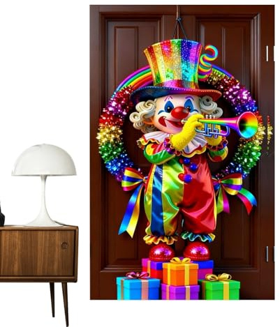 Banderola para Puerta de Carnaval | 90x180 cm Fondo con Dibujos Animados de Fiestas,Telón Fotográfico | Para Entrada Cocina Escuela Hogar Habitación Fiesta Escaparate