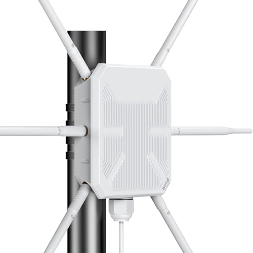 Plyisty Enrutador WiFi 6 para Exteriores AX3000, Punto de Acceso Inalámbrico de Banda Dual de Largo Alcance con 6 Antenas de Alta Ganancia, Extensor Ap Repetidor de Malla Impermeable