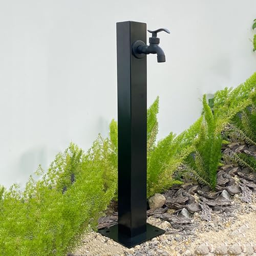 Columna De Agua Vertical De Acero Inoxidable 304 para Jardín - Soporte Independiente para Manguera con Grifo con Cerradura, Fuente De Hidrante Anticongelante para Exteriores para Un Riego Y