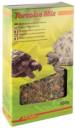 Lucky Reptile Mix Tortoise 150g Riche en Fibres brutes - granulés d'herbes de Prairie avec Morceaux de Carottes & Fleurs de Calendula - pour Toutes Les Tortues & Reptiles herbivores
