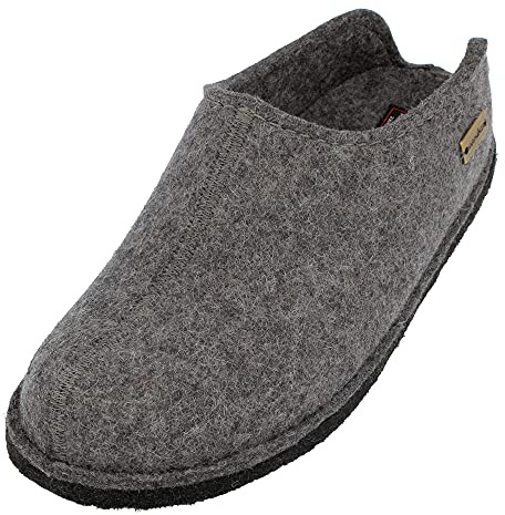 HAFLINGER Flair Smily pantofole in feltro di lana antracite, taglia 45