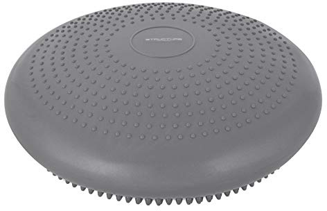 SF Stability Balance Disc with Hand Pump – Thick Inflatable Wobble Stability Balance Board Posture Tone Fitness Core Strength and Agility – Yoga Exercise Gym Workouts Rehabilitation (Grey)
