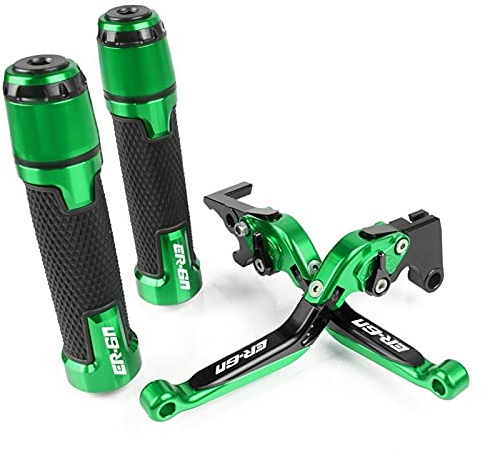 Levier de Frein de Moto pour Kawasaki ER6N ER-6N 2009-2016 2015 2014 2010 2013 Levier d'embrayage de Frein de Moto et poignées de Guidon (Couleur : Vert)