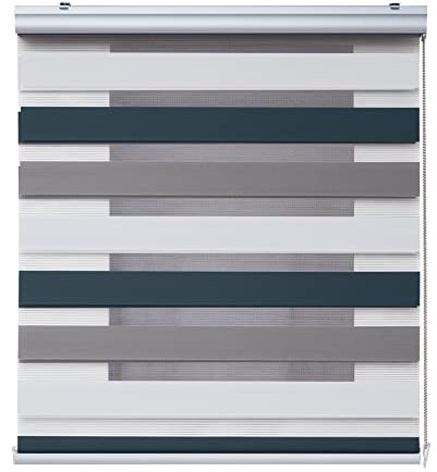 Estores Noche y Día Premium con Galería y cadeneta en Aluminio Máxima Calidad, Estores enrollables con Doble Tejido, Estor Noche y Dia | Color Tricolor, 120 cm x 250 cm STORESDECO