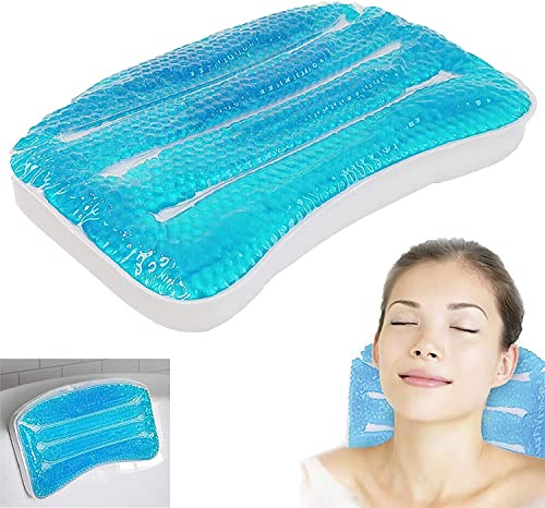 Copper Top - Oreiller de bain en gel apaisant | Idéal pour la relaxation, le soutien de la tête et du cou | Oreiller de bain parfait pour baignoire, jacuzzi et spa à domicile | S'adapte facilement à