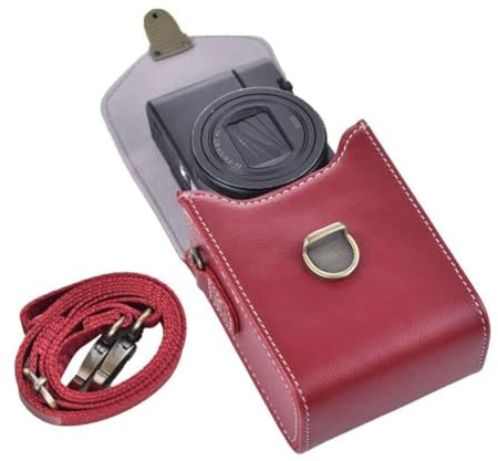 Rieibi Funda para cámara Sony RX100 y HX Series - Funda de Piel Retro para Ricoh GR IIIx III II/Canon G7X II/G7X III / SX720/SX730/SX740 / G9X/G9X II - Rojo