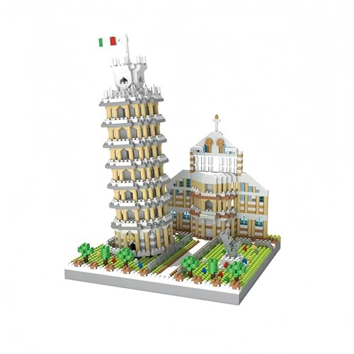 alltogetho Torre Inclinada de Pisa en Bloques Micro Mini - Juego de Construcción a Escala 8.7 para Adultos, Juguetón Educativo de Stem para Adolescentes y Adultos (más de 1700 Piezas)