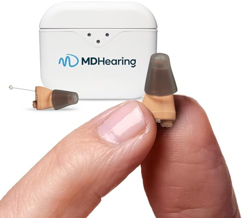 MDHearing NEO XS Hearing Aids for Seniors, Completely-In-The-Canal Rechargeable Design, Virtually Invisible, All-Day Comfort, Crystal-Clear Sound by MDHearing, Fits with Glasses …