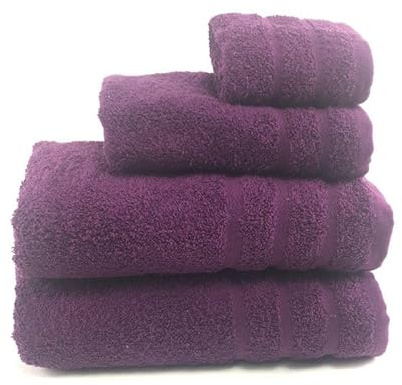 Rufino Díaz Toalla Rizo 100% Algodón 500gr/m2 Leticia (Morado - Baño 70x140cm) - Tejido absorvente, Suave y Resistente - para baño, SPA, Piscina