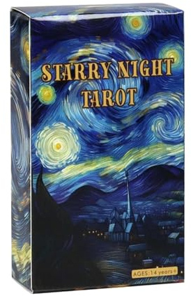 Cartas de Tarot de Noche Estrellada, baraja de oráculo inglés de 78 Cartas, Juego de adivinación del Destino Celestial, tamaño de Viaje portátil para Principiantes y orientación Espiritual