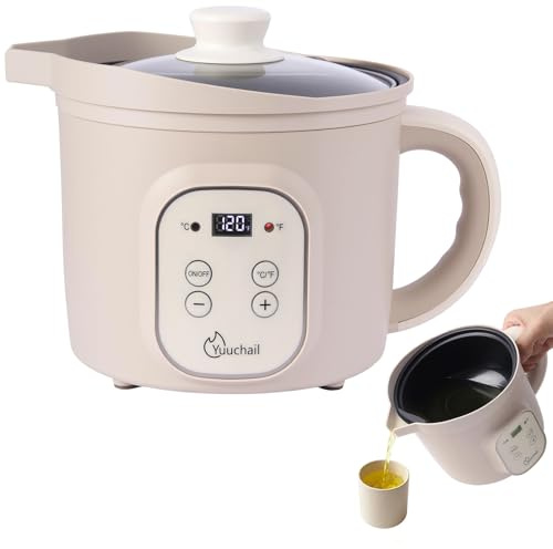 Yuuchail Sciogli cera elettrico da 1,5 litri con display digitale, controllo preciso della temperatura 30-150 °C, spegnimento automatico dopo 3 ore per la produzione di candele e sapon