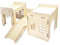 Fzaqwen Escondite de Madera para Conejos, Castillo, Casa de Madera para Conejos, Resistente, con Cueva, Escaleras, Cama, Cabaña para Jerbos, Erizos, P