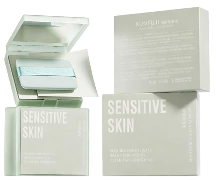 200 Pcs Blotting Paper for Face, Blotting Paper with Mirror and Puff, Portable Oil Absorbing Sheets, Absorb Excess Oil,Portable Oil Absorbing Sheets, for Shine Control and Grease Removal