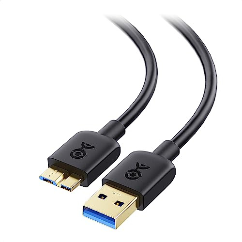 Cable Matters USB 3.0 Micro B Kabel 2 m, USB auf MicroUSB Datenkabel für externe Festplatte/HDD & USBA 3.0 Hub, bis 5 Gbit/s, kompatibel mit Seagate, LaCie, Toshiba, Samsung, Western Digital, Schwarz