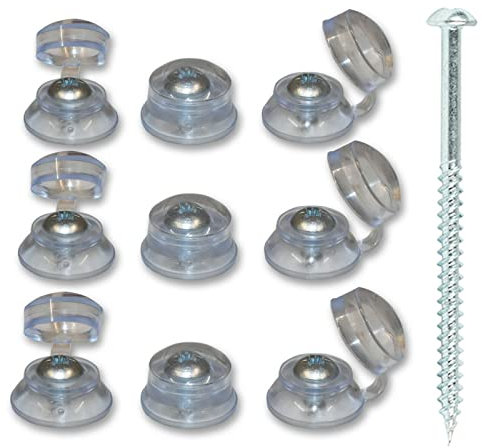 50, 2 (50mm) Corrugated PAN Head Roofing 2 Screws & 50 Clear Strap CAPS for Clear Sheets