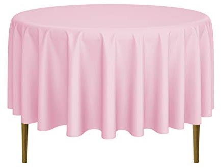 Lann's Linens - 90 Round Premium Tablecloth for Wedding/Banquet/Restaurant - Polyester Fabric Table Cloth - Pink
