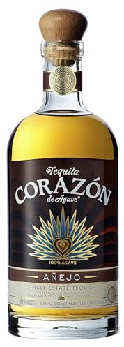 Corazón Añejo Tequila, 70cl, 40% ABV, 100% Blue Weber Agave Tequila, Distilled in the Highlands of Jalisco in Mexico, Award-Winning, Ideal with Sweet Desserts, Gift Idea
