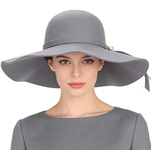 IBLUELOVER Chapeau Hiver Femme Chaud Chapeau de Melon Bassin Casquette en Feutre Laine Vintage Jazz Hat Respirant Pliable Bowler Hats Capeline pour Loisirs Voyage Ceremonie Cadeau de Noël Halloween