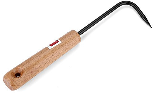 ViaGasaFamido Crochet de bonsaï en Acier au manganèse Robuste Crochet de poignée de Jardinage Crochet de Racine de bonsaï avec Une poignée en Bois Confortable Outils de