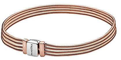 Pandora Reflexions Multi Snake Chain 14k rose gold-plated and sterling silver bracelet, 17