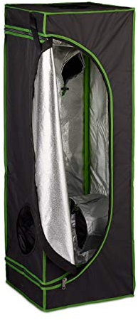 Relaxdays Growzelt, HxBxT: 120x40x40 cm, reflektierende Innenfolie, lichtundurchlässig, Indoor Zuchtzelt, schwarz/grün