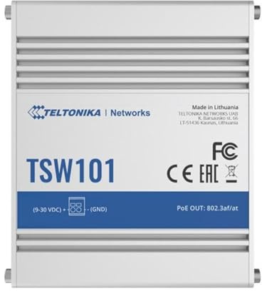 Teltonika TSW101 Autmotive Ethernet switch, 5 x Gigabit Ethernet ports, PoE+, durable design