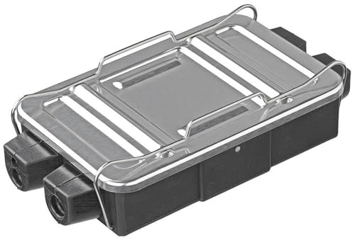 ProPlus Scatola di giunzione impermeabile 8 pin per cablaggio rimorchio - Piastra di copertura in alluminio - nero/argento