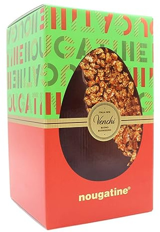 Venchi - Colección de Pascua - Huevo de Chocolate Nougatine, 570 g - Con Sorpresa - Idea de Regalo - Sin Gluten - Vegano