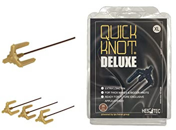 Quick Knot® Deluxe | Mähnenklammer für Pferde | Geeignet für Pferde und Ponys | Wiederverwendbar (Braun, XL)