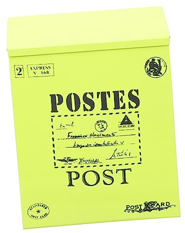 DOITOOL Postale da Parete in Ferro Serratura Stile Vintage Postale Sospesa per Esterni Copertura Magnetica Porta Lettere Decorazione Murale