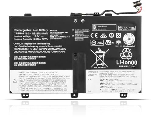 K KYUER 56Wh 00HW000 00HW001 Batería para Lenovo ThinkPad Yoga 14 S3 Yoga 14 Convertible 14-Inch Ultrabook Series Type 20DM 20DN 20DM003TGE 20DM003S++ SB10F46438 SB10F46439 4ICP7/52/76 4ICP7/51/79