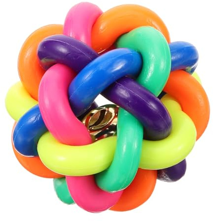 Hohopeti 2 Pièces Balle pour Chien avec Grelot Jouets pour Chiens pour Chiots Jouets en Peluche Qui Couinent pour Jouet à Mâcher à Mâcher Balle De Colorful