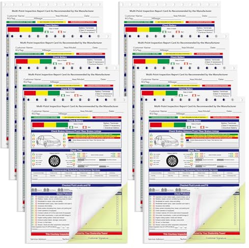 Gilprop 400 Sets Vehicle Inspection Forms 2-ply Carbonless Multi Point | Easy Tear out for Auto Truck Repair Shop, Annual Maintenance Tracking, Carbonless Duplicate Records, Dealership Documentation