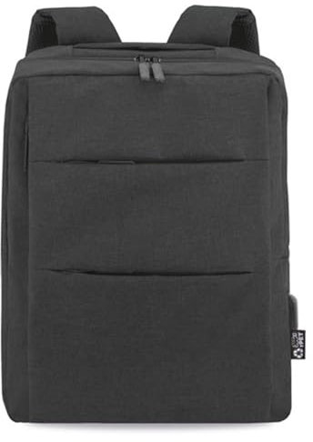 Deliex - Mochila para portátil para hombre o mujer - 15,6 púlgadas - Con puerto USB - Negro - Mochila para viajes o trabajo con diseño ligero y resistente