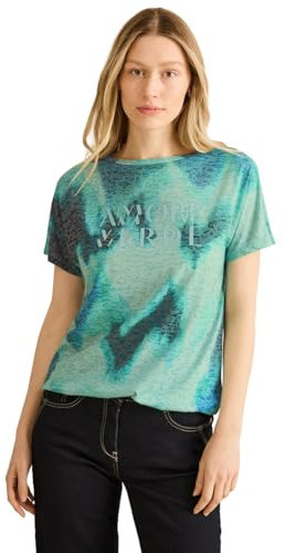 CECIL Damen B322951 Print-Shirt mit Wording, cool salvia Green, XXL