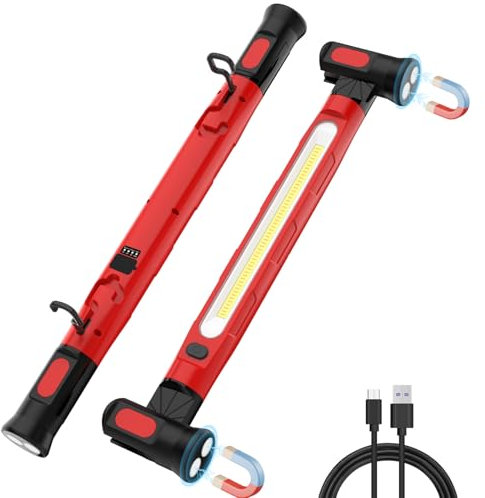 ERAY LED Arbeitsleuchte Echte 3000LM, 6000mAh LED Akku Strahler Wiederaufladbare, Werkstattlampe mit Magnet, 360° Haken, 3 Modi, 180° Drehbar, Motorraumleuchte für Motorhaube/Garage/Werkstatt/Notfall