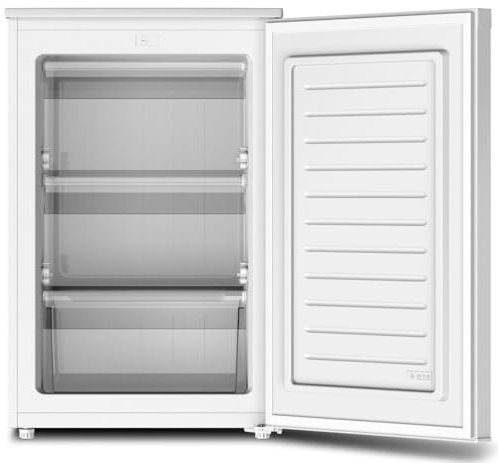 Upstreman 98L Congélateur Armoire, Petit Congélateur a 3 Compartiments, Congélation 4 Étoiles, Silencieux, Porte Réversible, Congelateur Petite Taille de Chambre, Bureau, Blanc, UF98