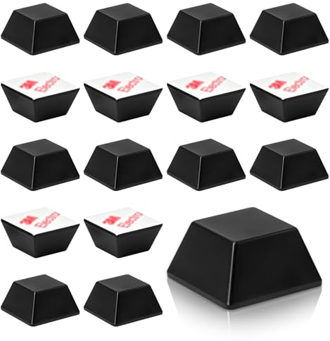 16 st. gummifötter självhäftande svarta 20 x 20 x 10 mm silikonfötter trapets avståndshållare självhäftande antivibrationsfötter absorberare för högtalare subwoofer hifi hushållsapparater bildskärmar