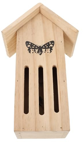 MAGICLULU Maison à Papillons en Bois Beige Station d'alimentation et Installation Facile pour Jardin Extérieur Décoratif et Habitat Naturel