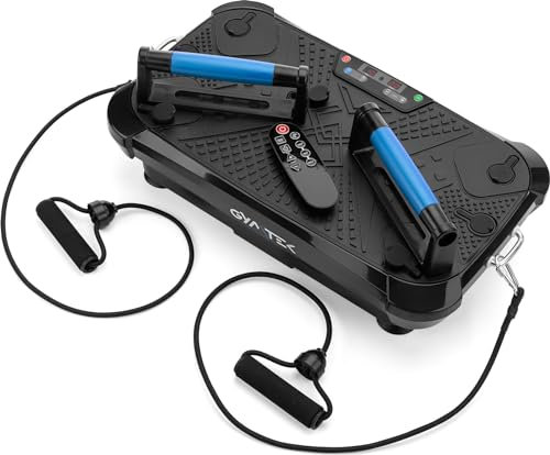 Gymtek Vibrationsplatte für Effektives Home-Fitness, Rüttelplatte Sport für Zuhause, Ideal für Muskelaufnau und Fettverbrennung (Blau)