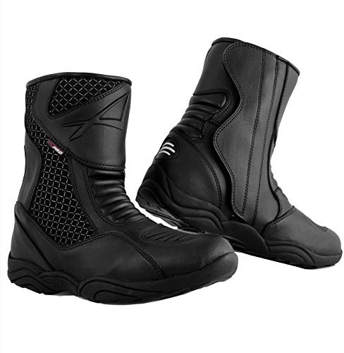 A-pro Touring-Stiefel, Halbstiefel, Motorradstiefel, wasserdicht, Motorradschuhe, Schwarz, Größe 45