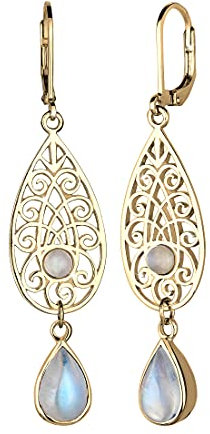 Elli Ohrringe Damen Tropfen Ornament Orientalisch mit Mondstein 925 Sterling Silber