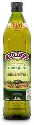 Borges - Aceite de Oliva Virgen Extra Arbequina- Bajo en grasas saturadas - AOVE 100% Arbequina prensado en frío - Botella 100% Reciclable - adecuado para Aliñar y cocinar - 750 ml