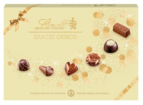 Lindt DULCES DESEOS caja de bombones de chocolate surtidos, para compartir tus mejores deseos, 337g