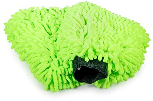 Cosey - 2er Pack, Chenille-Reinigungshandschuh, 19x25cm, grün