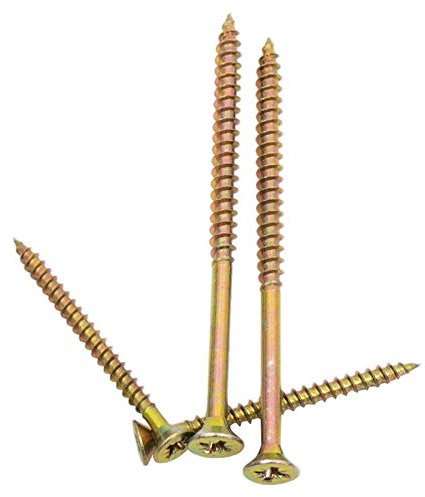 Cabeza avellanada de alta resistencia con clavos de placa de zinc de color duro, tornillos de rosca cruzada, tornillos, tornillos para muebles de madera, clavos para tableros-4 * 60 (100 piezas)