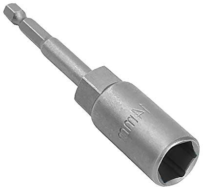 1 llave de tuerca de 80 mm de longitud, vástago hexagonal de 1/4 pulgadas para taladros, destornillador de tuerca y adaptador de enchufe de impacto (10 mm)