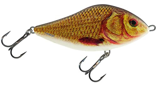 Salmo Slider Jerkbait Wobbler, Salmo Farben:Supernatural Golden Crucian, Länge/Gewicht/Laufverhalten/Tauchtiefe:7cm / 17g / schwimmend / 1.0m