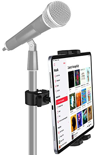 woleyi Supporto Tablet Asta Microfono, Porta Tablet Mic Microfono Musica Manubrio con Regolabile a 360° per iPad Pro 12.9 Air Mini, iPhone, Galaxy, Lenovo, Huawei, Fire More 4-13 Cellulare Tablet