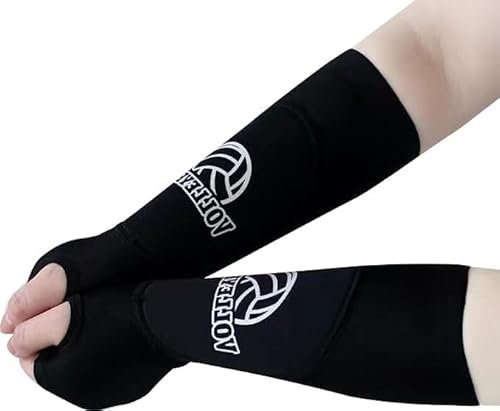 2XK-NOV 1 par Mangas Voleibol para Brazo(Peso50-65 kg),Manguitos de antebrazo,Voleibol Accesorios para Deporte,con Relleno de protección y Agujero para el Pulgar,para Mujeres y Hombres,Mittlere